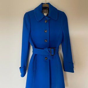 jcrew belted blue wool coat with thinsulate
